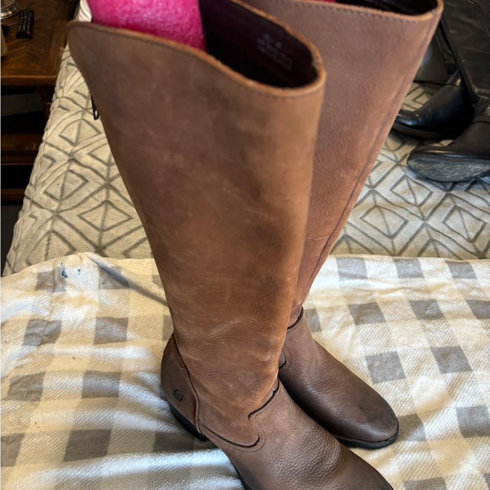 Born Plaid Lined Leather Boots - Picture 2 of 8